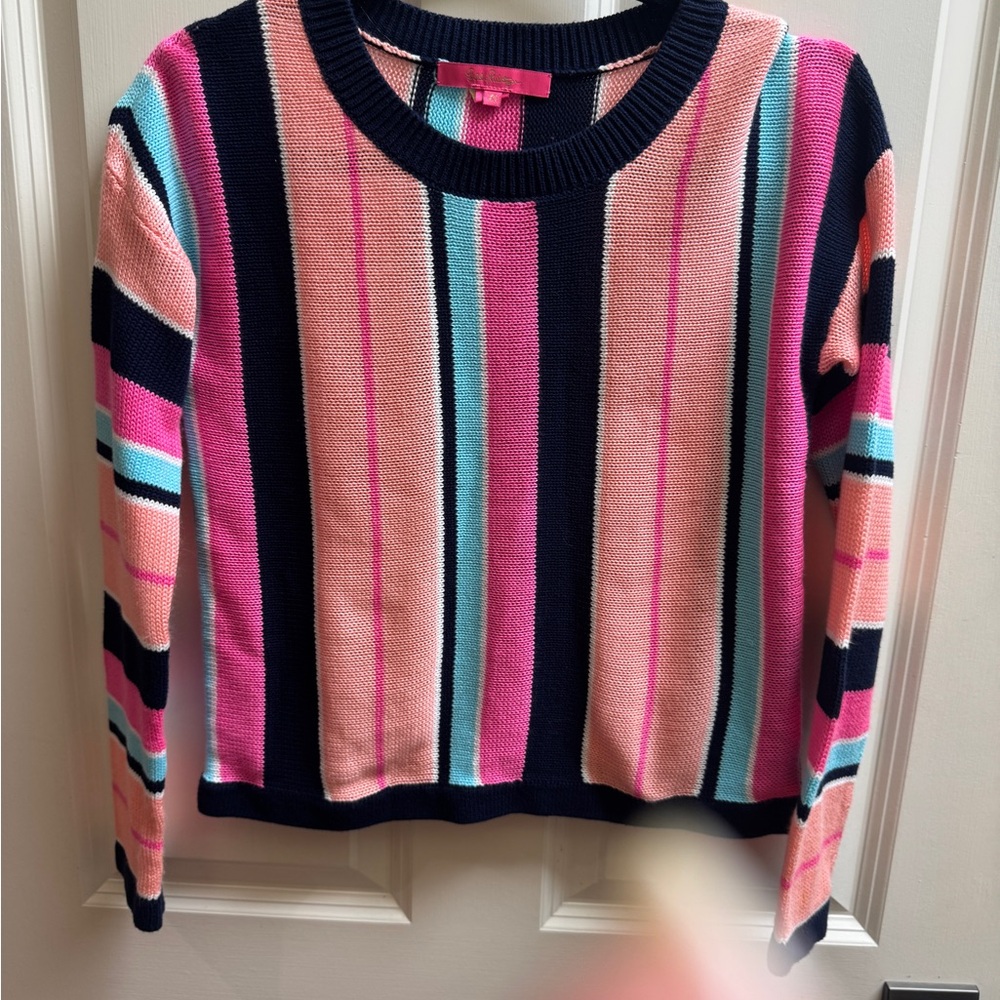 Lilly Pulitzer Pink and Blue Striped Sweater